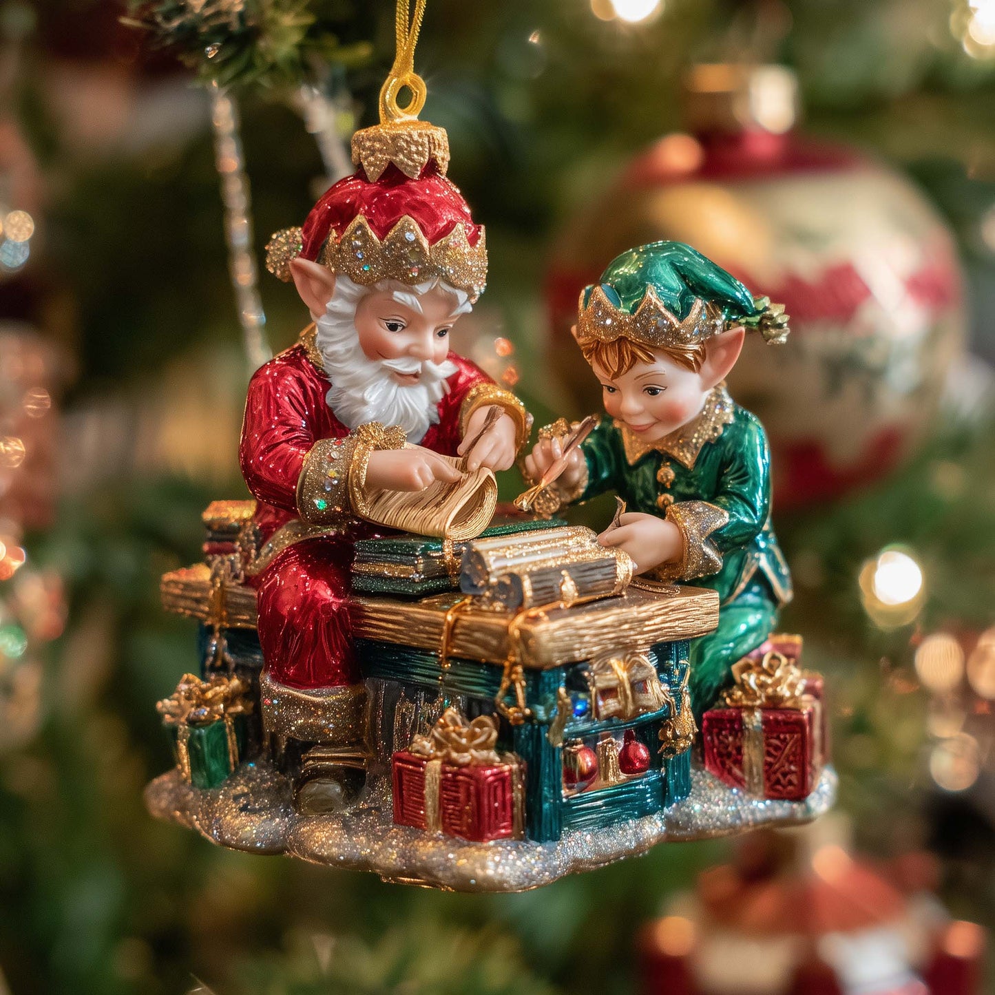 Jolly Elf Christmas Mica Ornament GFSPYC47