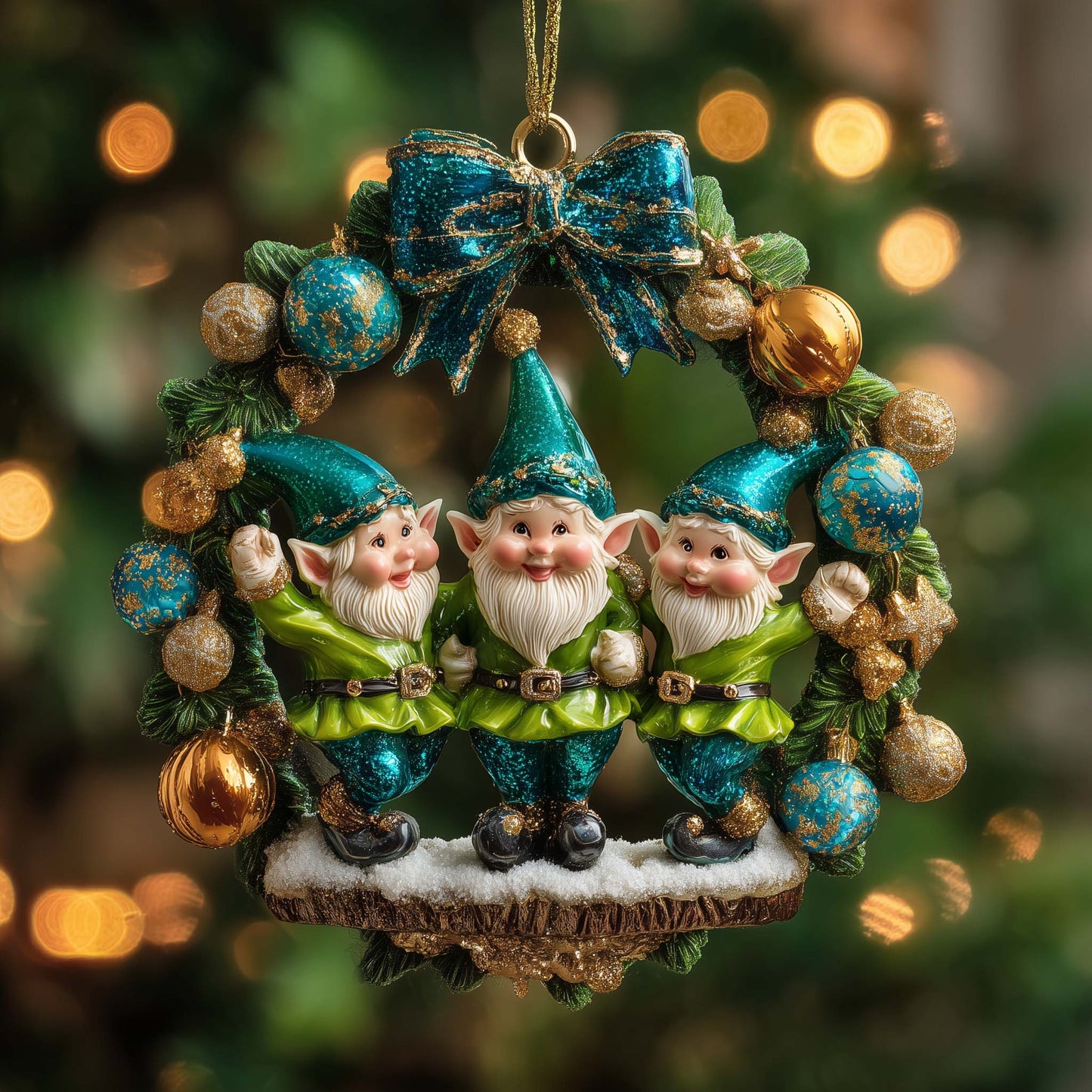 Jolly Elf Christmas Mica Ornament GFSPYC53