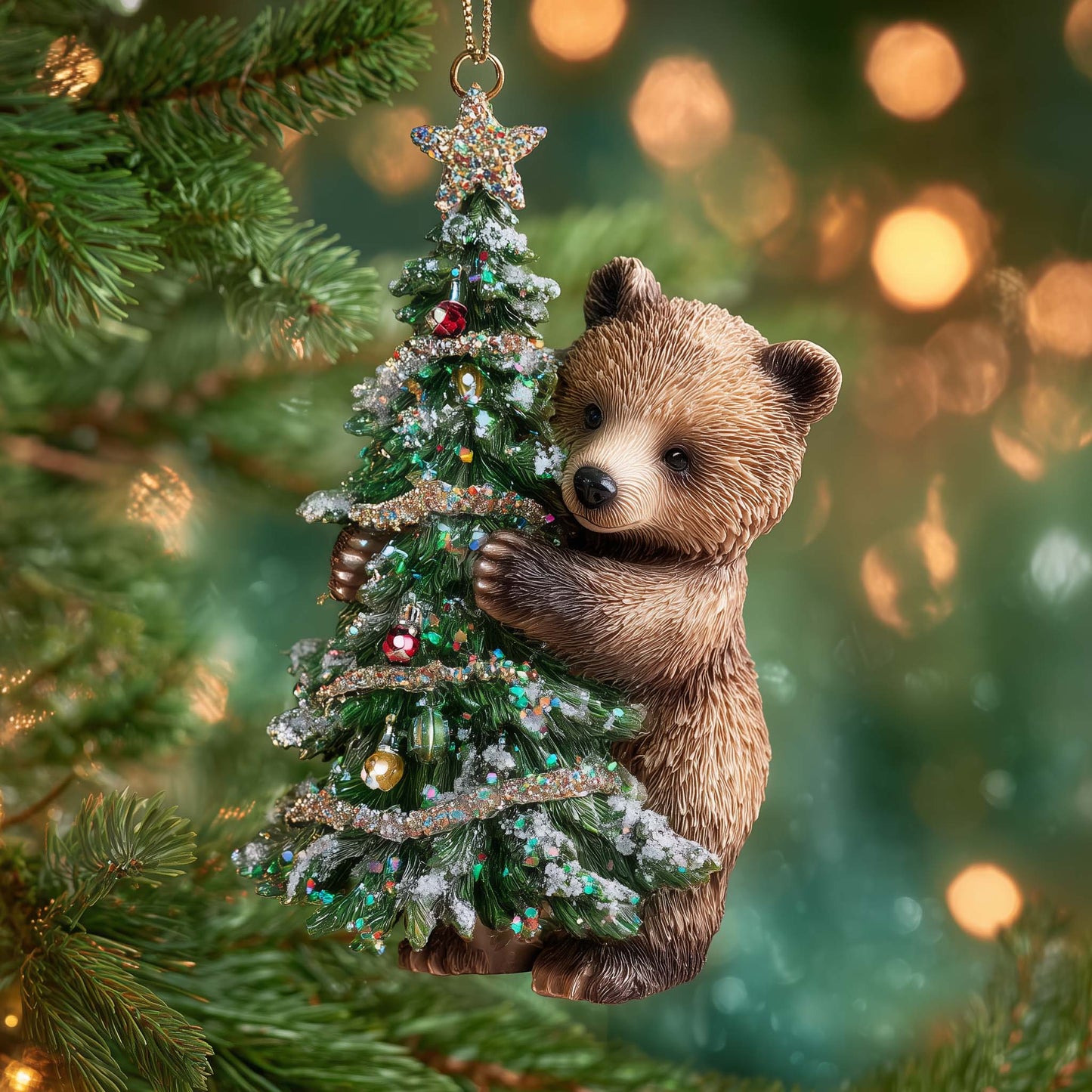 Honey Bear Christmas Mica Ornament GFSPYC57