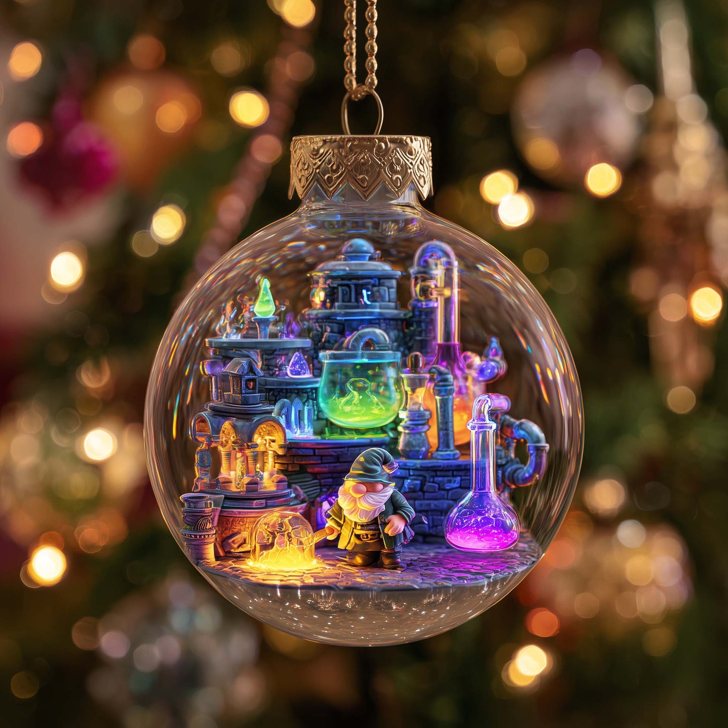 Holiday Gnome Christmas Mica Ornament GFSPYC89