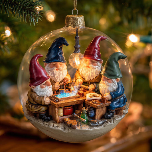 Holiday Gnome Christmas Mica Ornament GFSPYC91