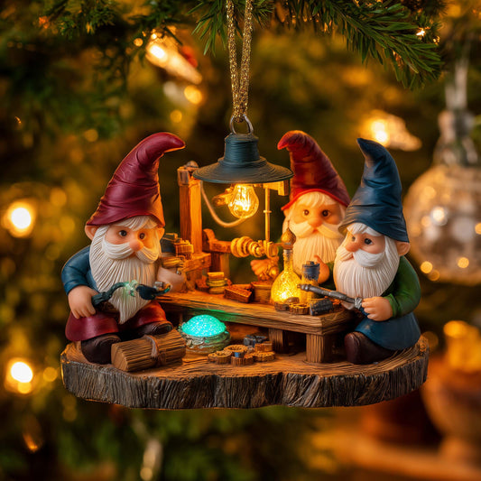 Holiday Gnome Christmas Mica Ornament GFSPYC92