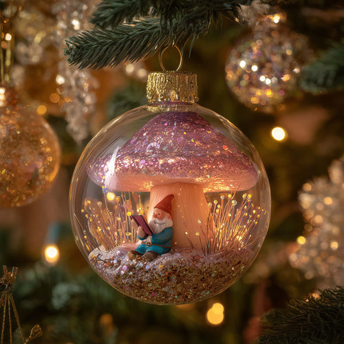 Holiday Gnome Christmas Mica Ornament GFSPYC94