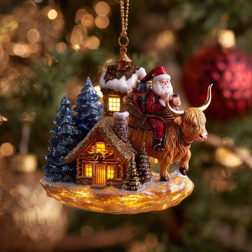 Highland Santa Christmas Mica Ornament GFSPYC96