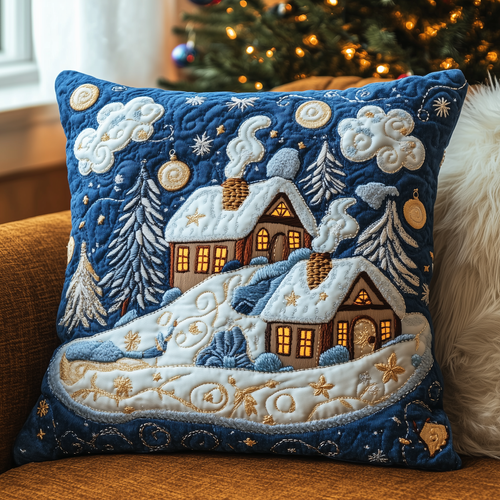 Christmas Village Quilted Pillow Case GFTOAB1222