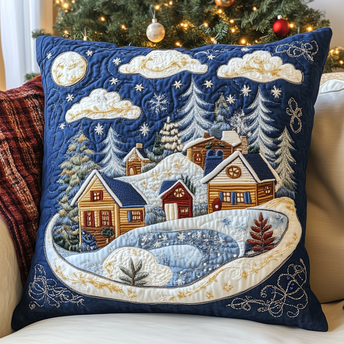 Christmas Village Quilted Pillow Case GFTOAB1223