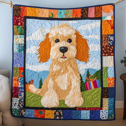 Adorable Goldendoodle Quilted Blanket GFTOAB1283