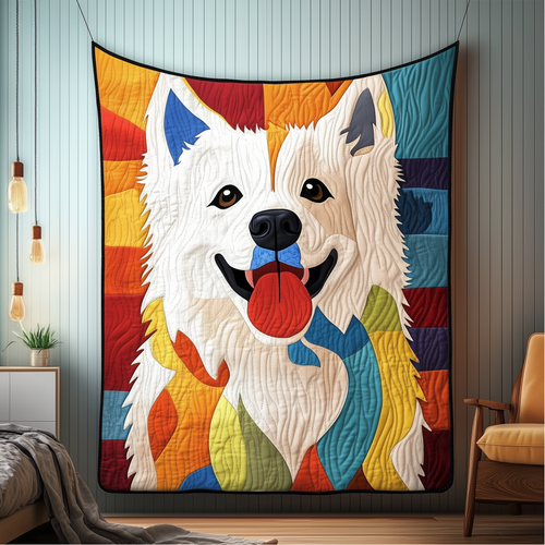 Colorful Samoyed Quilted Blanket GFTOAB1554