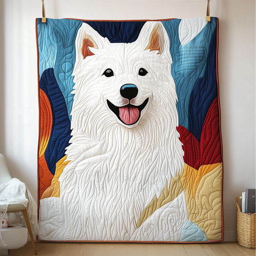 Colorful Samoyed Quilted Blanket GFTOAB1555