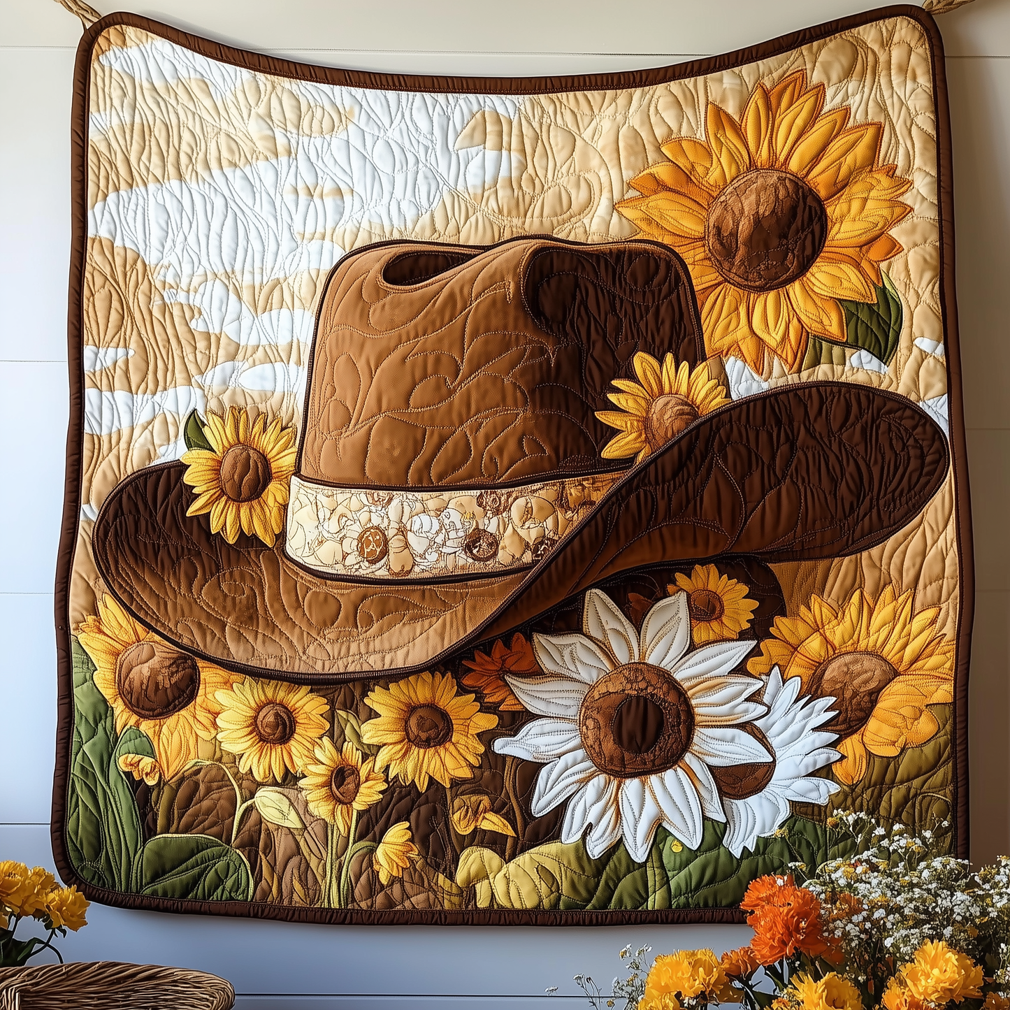 Cowboy Hat Quilted Blanket GFTOAB1598