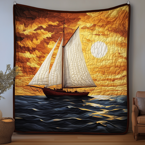 Majestic Sailboat Quilted Blanket GFTOAB1626