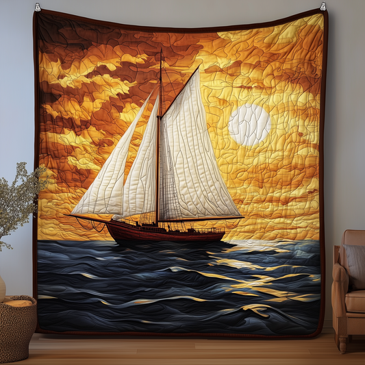 Majestic Sailboat Quilted Blanket GFTOAB1626