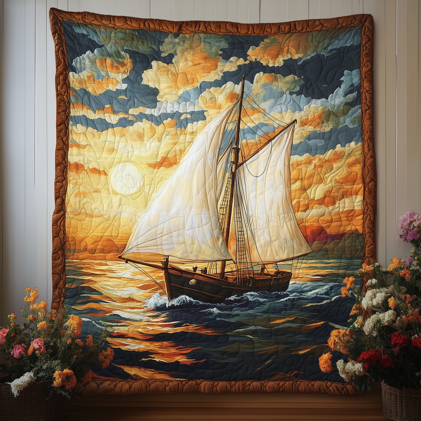 Majestic Sailboat Quilted Blanket GFTOAB1627