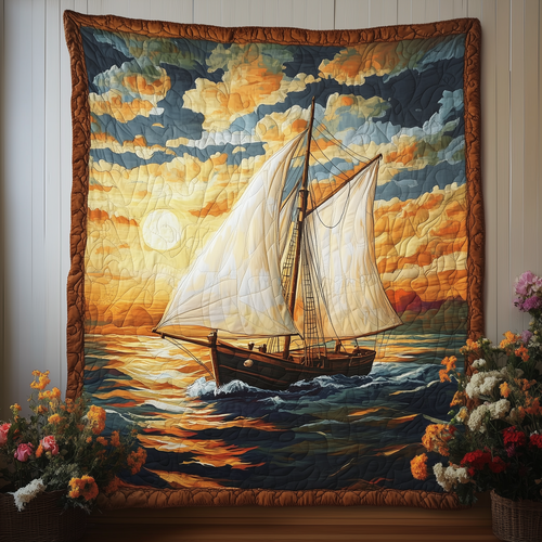 Majestic Sailboat Quilted Blanket GFTOAB1627