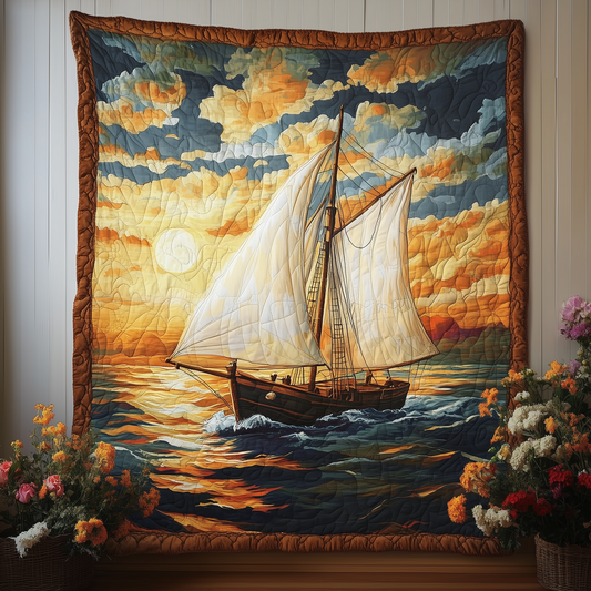 Majestic Sailboat Quilted Blanket GFTOAB1627