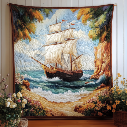 Majestic Sailboat Quilted Blanket GFTOAB1628