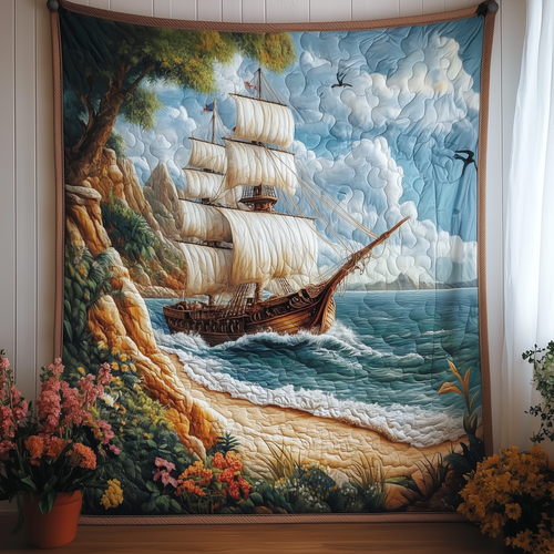 Majestic Sailboat Quilted Blanket GFTOAB1629