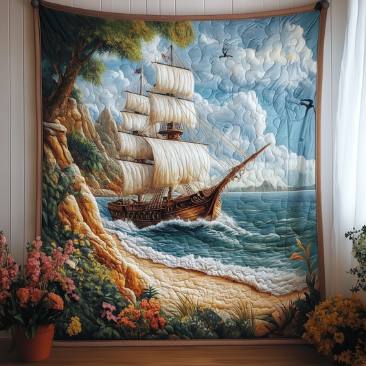 Majestic Sailboat Quilted Blanket GFTOAB1629