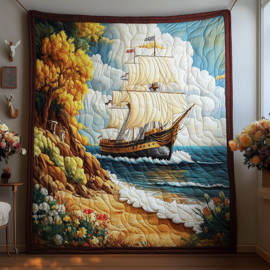 Majestic Sailboat Quilted Blanket GFTOAB1630
