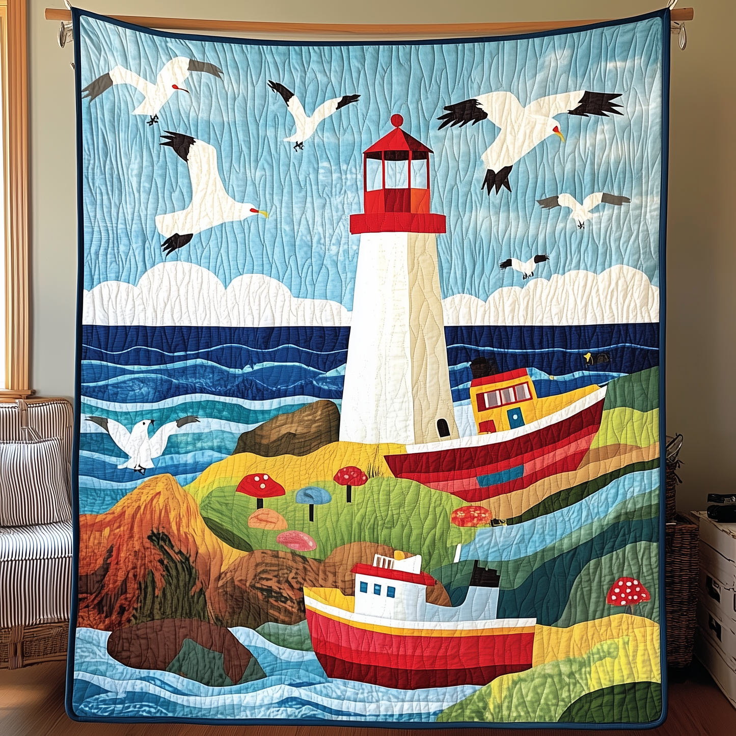Peaceful Coastal Quilted Blanket GFTOAB1632