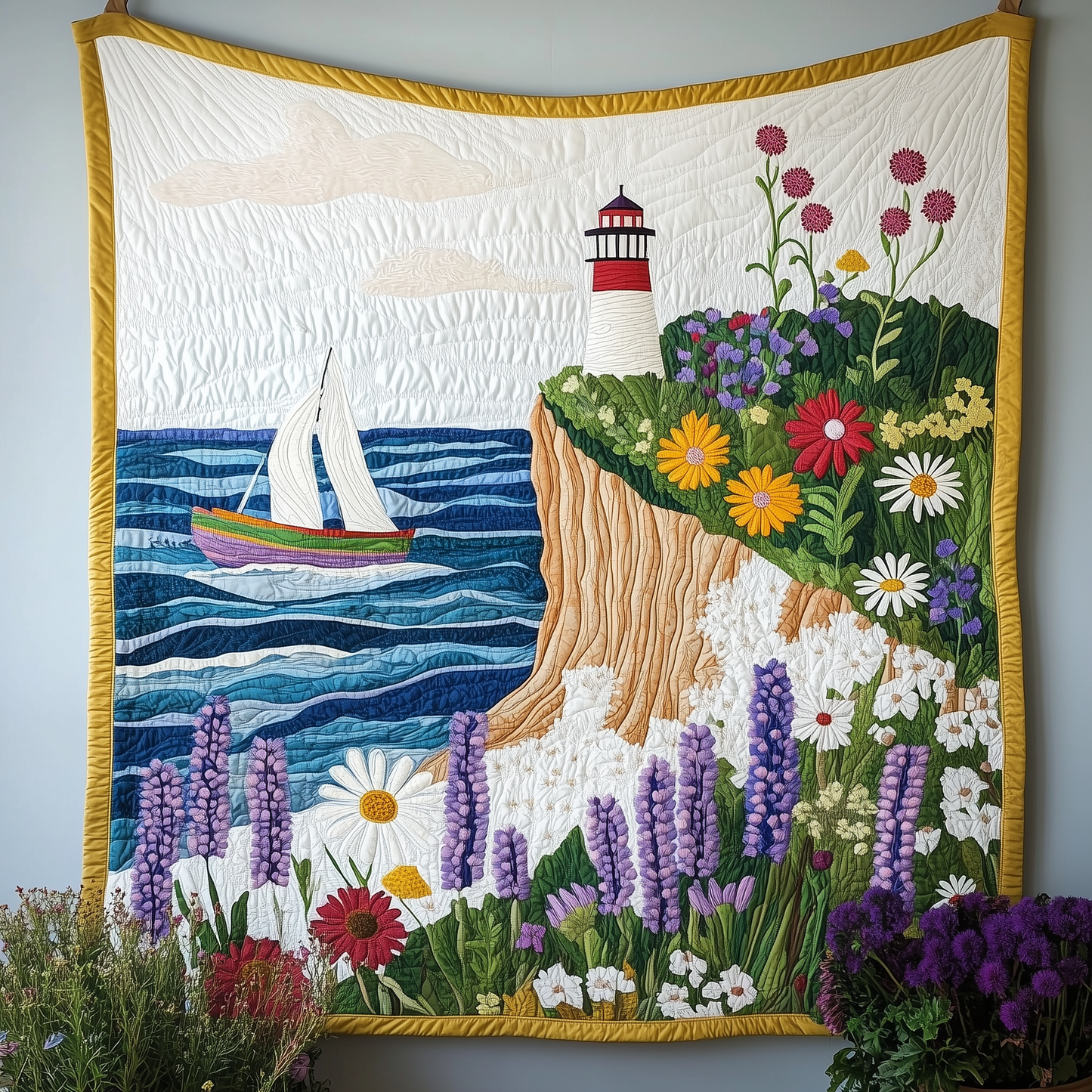Peaceful Coastal Quilted Blanket GFTOAB1635