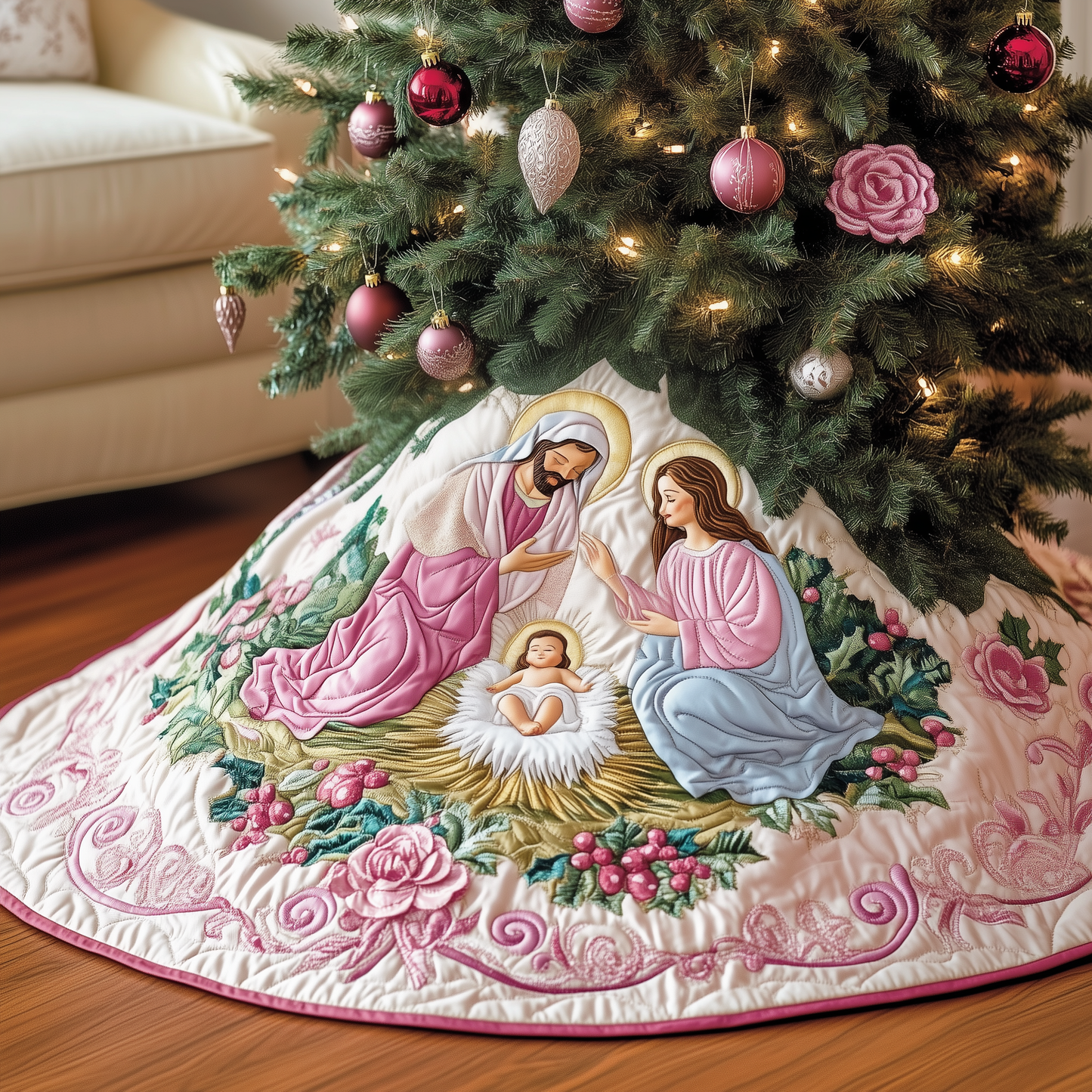Nativity Scene Quilted Tree Skirt GFTOAB1717