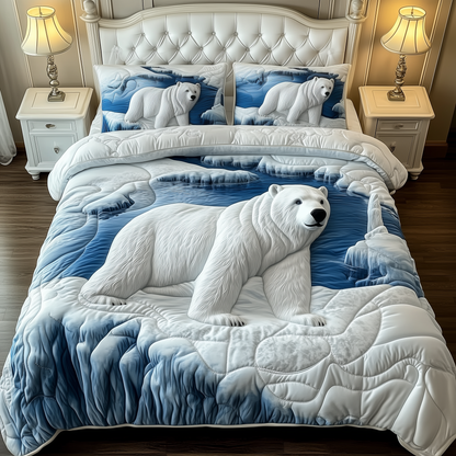 Polar Bear 3-Piece Quilted Bedding Set GFTOAB1871