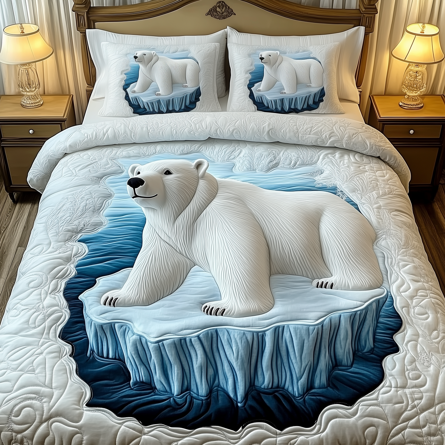 Polar Bear 3-Piece Quilted Bedding Set GFTOAB1872