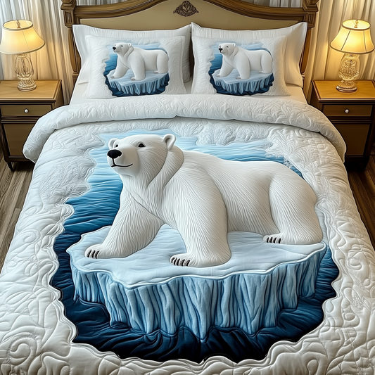Polar Bear 3-Piece Quilted Bedding Set GFTOAB1872