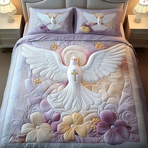 Holy Spirit Dove 3-Piece Quilted Bedding Set GFTOAB1878