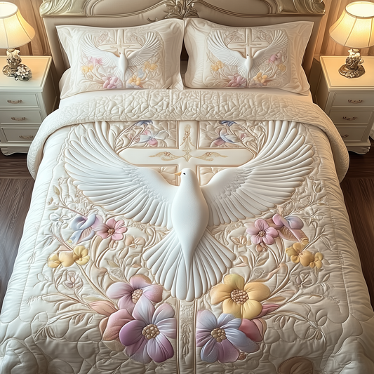 Holy Spirit Dove 3-Piece Quilted Bedding Set GFTOAB1879