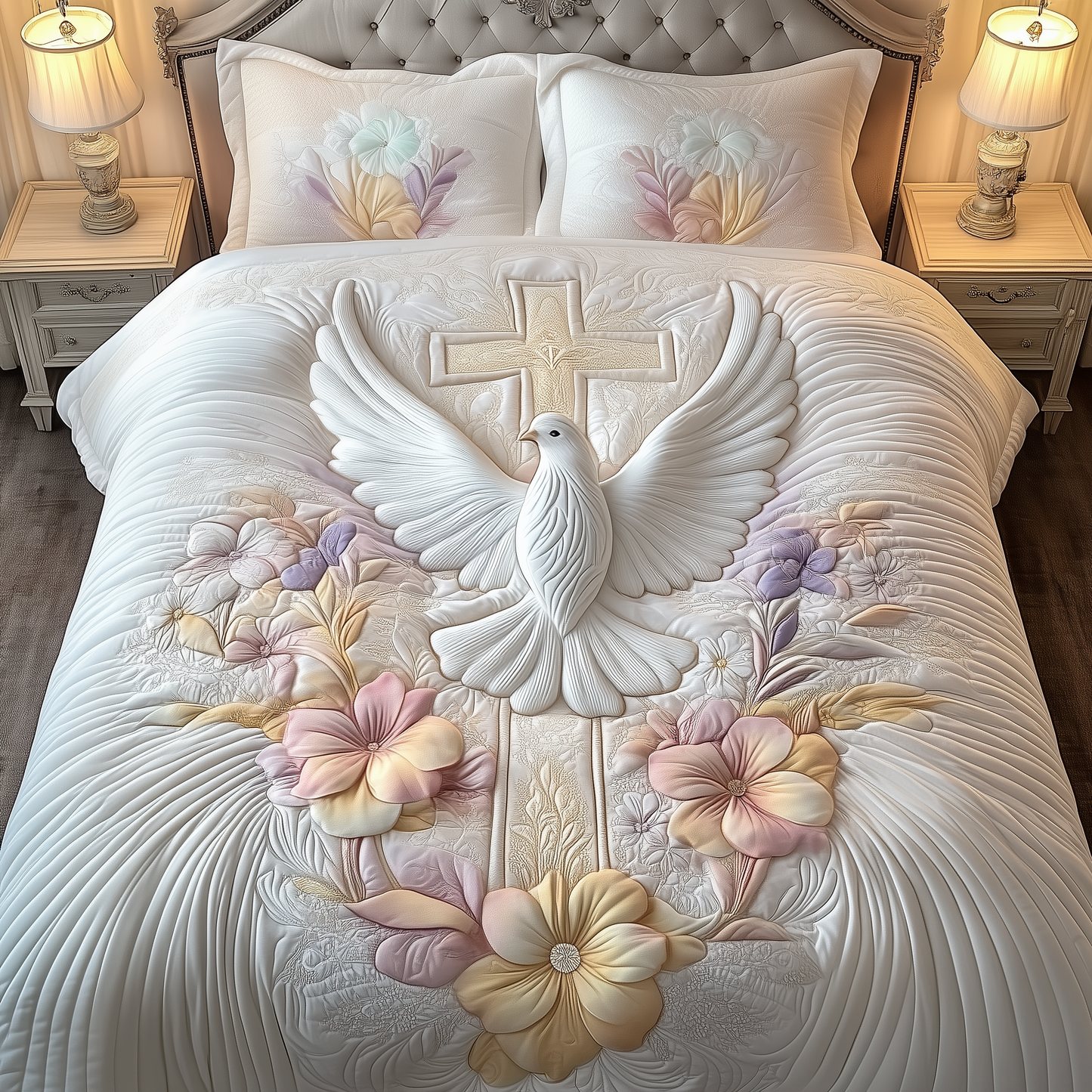 Holy Spirit Dove 3-Piece Quilted Bedding Set GFTOAB1881