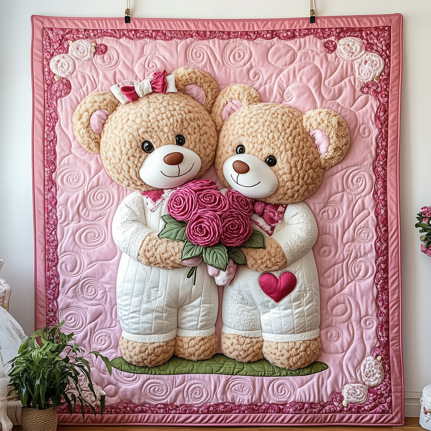 Love Bear Couple Quilted Blanket GFTOAB1960