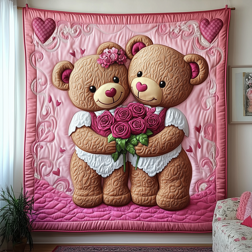 Love Bear Couple Quilted Blanket GFTOAB1962