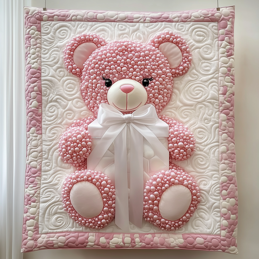 Pink Pearl Love Bear Quilted Blanket GFTOAB1994