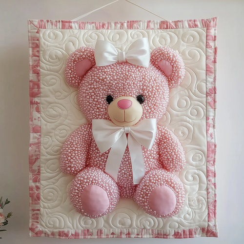 Pink Pearl Love Bear Quilted Blanket GFTOAB1995