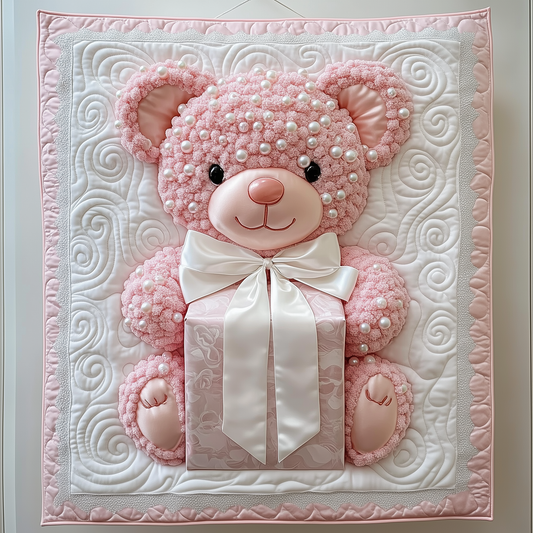 Pink Pearl Love Bear Quilted Blanket GFTOAB1996