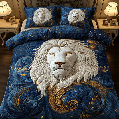 Majestic Leo Zodiac Sign 3-Piece Quilted Bedding Set GFTOAB2021