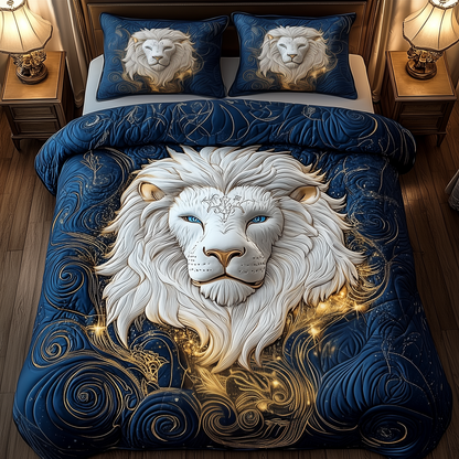 Majestic Leo Zodiac Sign 3-Piece Quilted Bedding Set GFTOAB2024