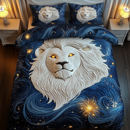 Majestic Leo Zodiac Sign 3-Piece Quilted Bedding Set GFTOAB2025