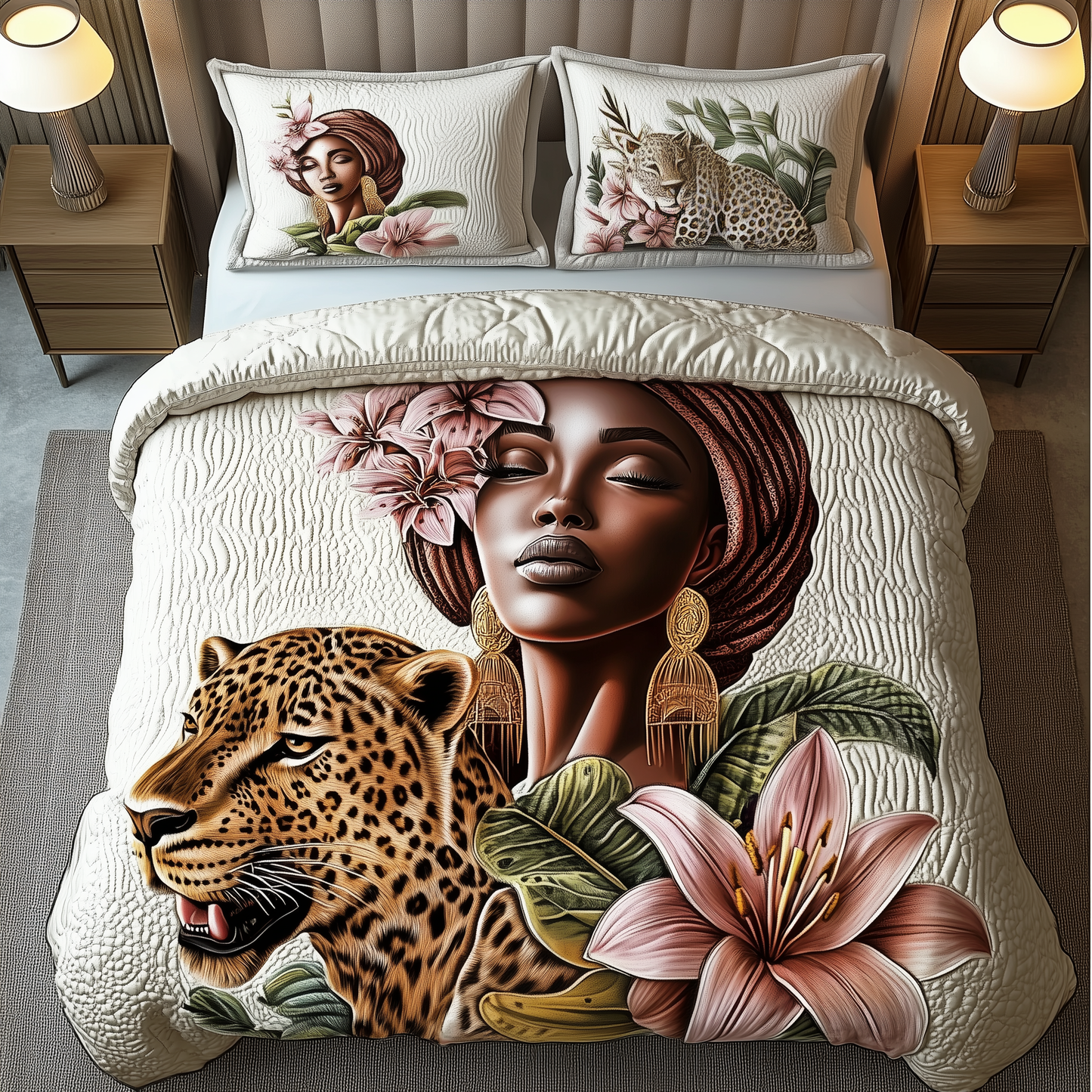 Leopard Lady 3-Piece Quilted Bedding Set GFTOAB2026
