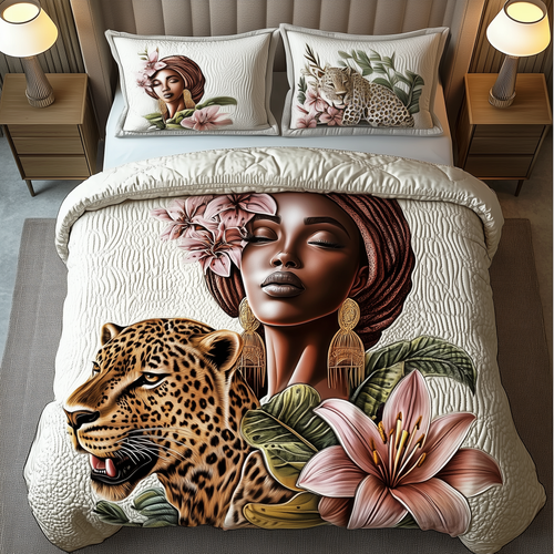 Leopard Lady 3-Piece Quilted Bedding Set GFTOAB2026