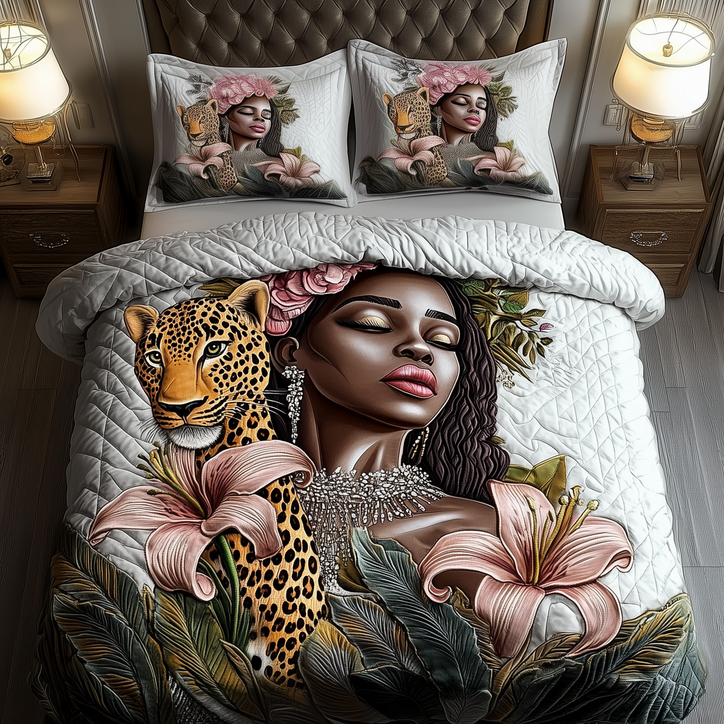 Leopard Lady 3-Piece Quilted Bedding Set GFTOAB2027