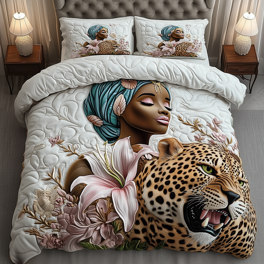 Leopard Lady 3-Piece Quilted Bedding Set GFTOAB2028
