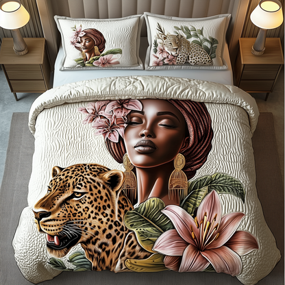 Leopard Lady 3-Piece Quilted Bedding Set GFTOAB2029