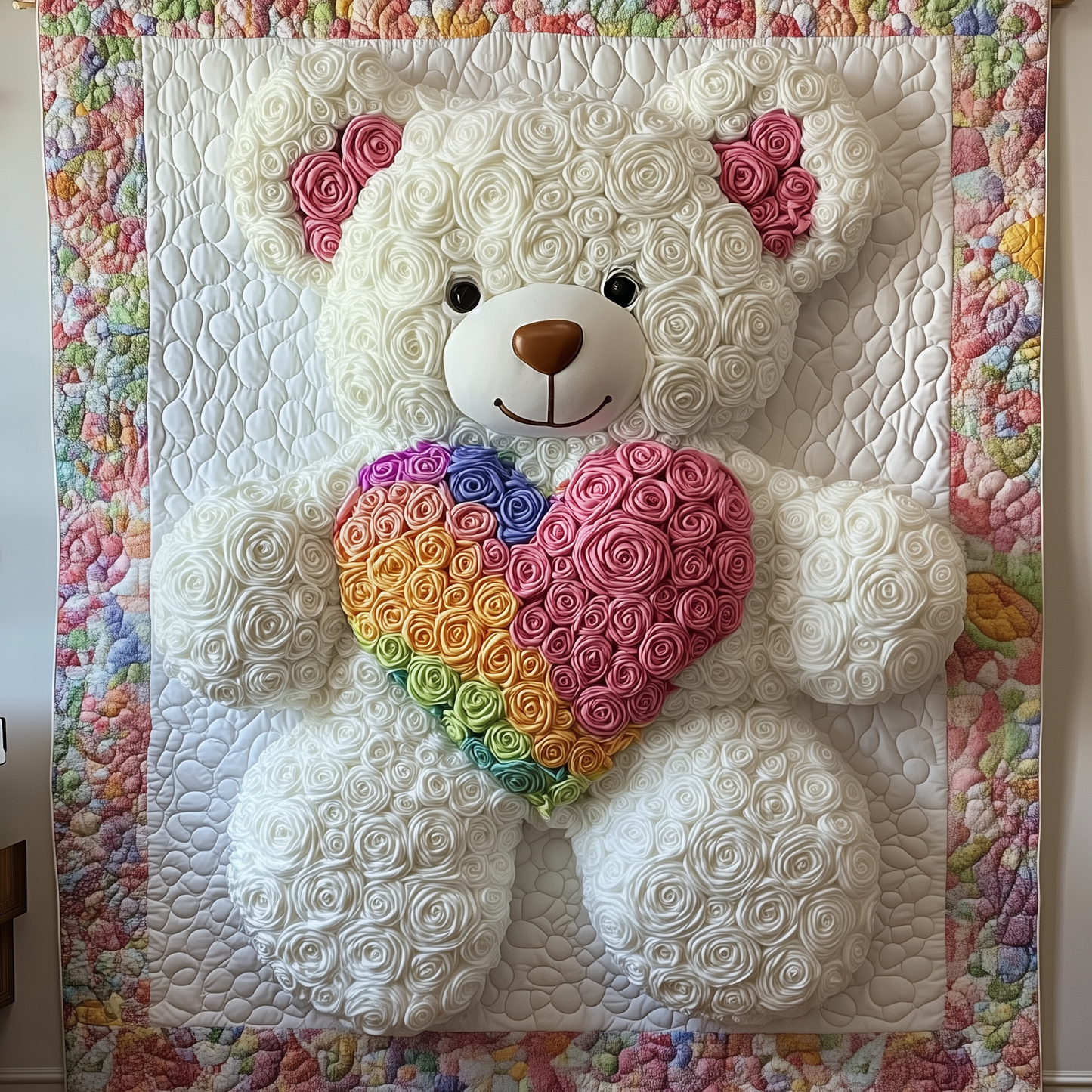 Rainbow Love Bear Quilted Blanket GFTOAB2032