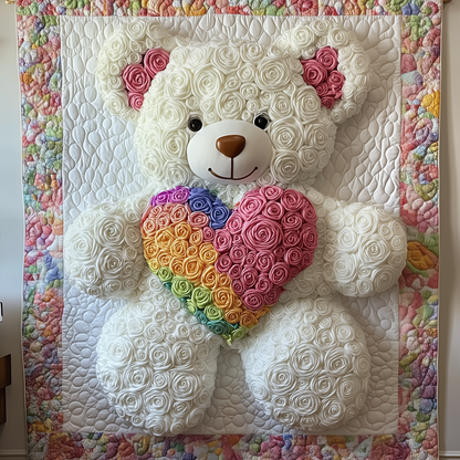 Rainbow Love Bear Quilted Blanket GFTOAB2032