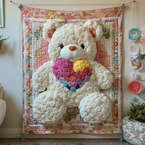 Rainbow Love Bear Quilted Blanket GFTOAB2035