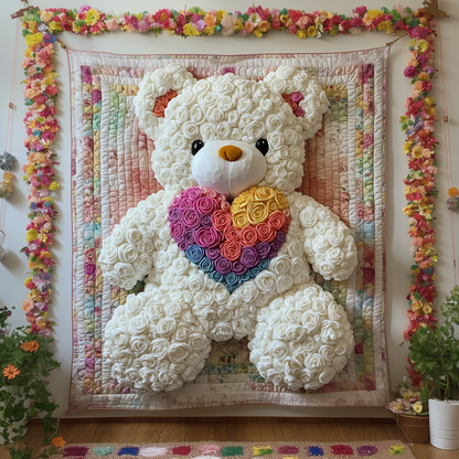 Rainbow Love Bear Quilted Blanket GFTOAB2036