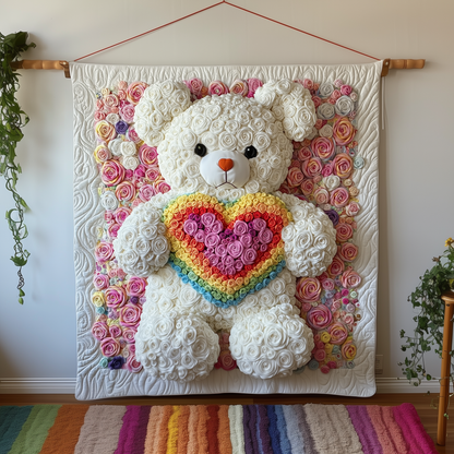 Rainbow Love Bear Quilted Blanket GFTOAB2037
